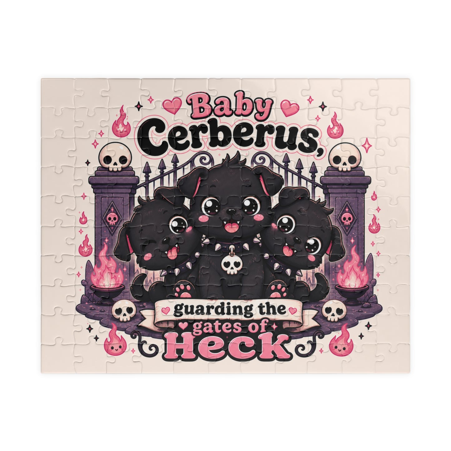 Baby Cerberus Jigsaw Puzzle – Cute Gothic 'Guarding the Gates of Heck' Puzzle (110–1014 pcs)