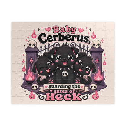 Baby Cerberus Jigsaw Puzzle – Cute Gothic 'Guarding the Gates of Heck' Puzzle (110–1014 pcs)