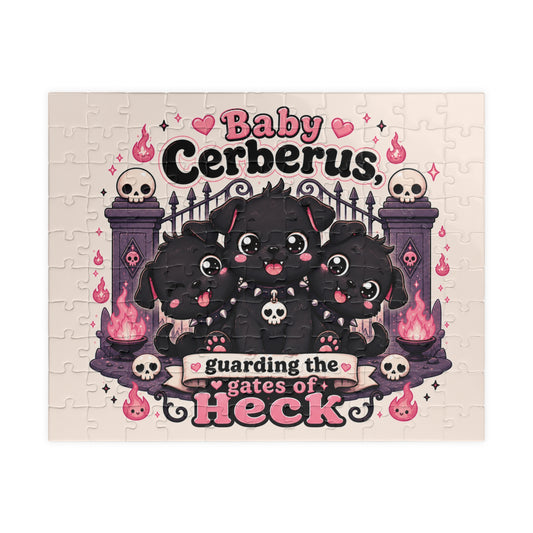 Baby Cerberus Jigsaw Puzzle – Cute Gothic 'Guarding the Gates of Heck' Puzzle (110–1014 pcs)