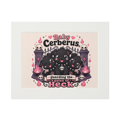 Fine Art Print — "Baby Cerberus: Guarding the Gates of Heck" (Passepartout)