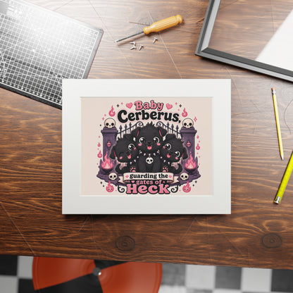 Fine Art Print — "Baby Cerberus: Guarding the Gates of Heck" (Passepartout)