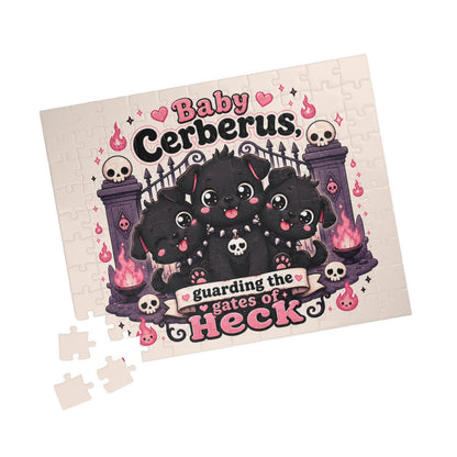 Baby Cerberus Jigsaw Puzzle – Cute Gothic 'Guarding the Gates of Heck' Puzzle (110–1014 pcs)