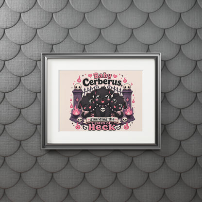 Fine Art Print — "Baby Cerberus: Guarding the Gates of Heck" (Passepartout)